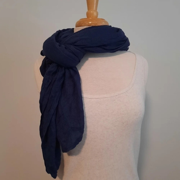Cloudz Navy blue long scarf throw blanket Multifunctional - Picture 5 of 8